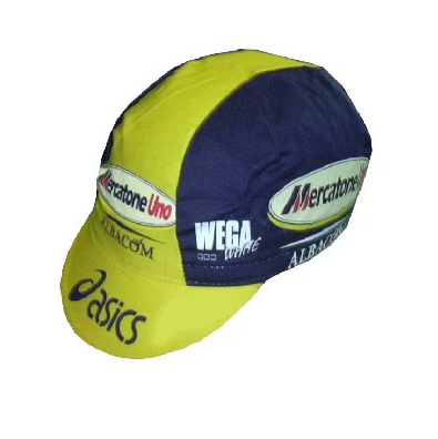 Apis Cappellino Ciclismo Professionale Stile Rétro - MERCATONE UNO - BIANCHI Apis Cappellino Ciclismo Professionale Stile Rétro - MERCATONE UNO - BIANCHI