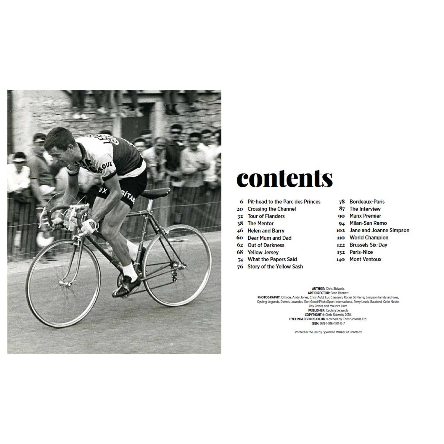 Front cover of the latest Tom Simpson Book - Cycling Legends 01 by Chris Sidwells