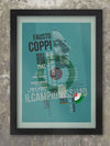 Fausto Coppi Palmarès Cycling Poster Print. Produced in the style of the old Bauhaus and Constructivist posters, The Fausto Coppi Palmarès - displays the achievements of the legendary Italian cyclist. There's also a biography paragraph of his career. Part of a series which includes Gino Bartali, Fabian Cancellara, Alberto Contador and Eddy Merckx.