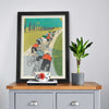 Retro styled illustrated cycling print