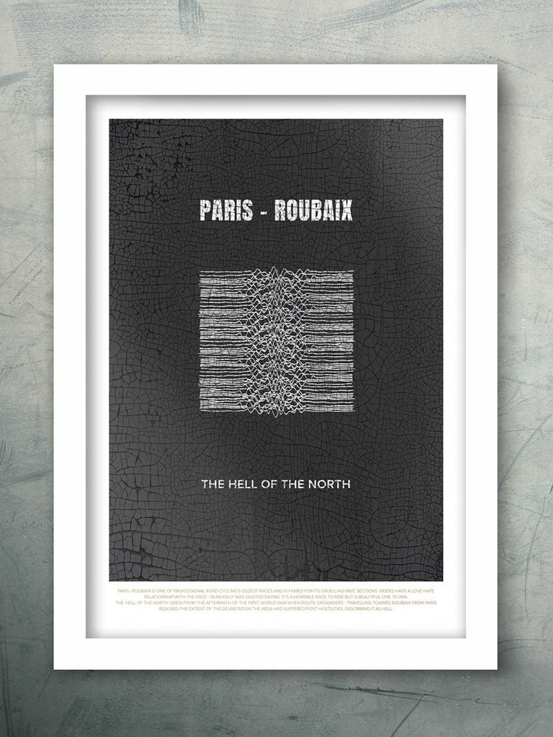 Paris roubaix unknown pleasures style poster