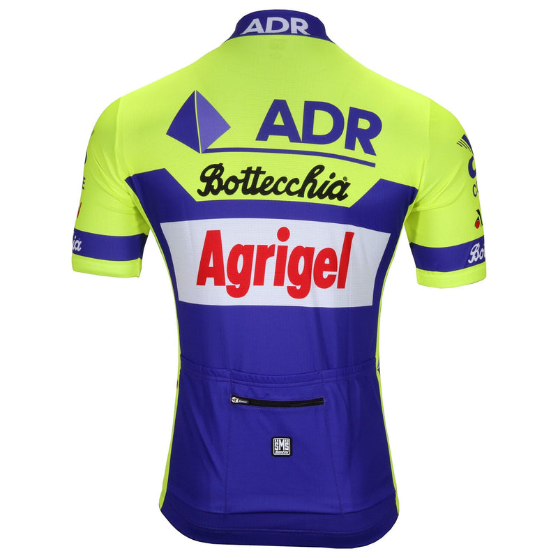 Front of the ADR Agrigel Bottecchia retro jersey by Santini made famous by Greg Lemond in 1989.
