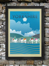 Tour de Yorkshire Cycling Poster. This great race emerged after Yorkshire hosted the Grand Depart of the Tour de France in 2014. The broad acres have made a great impression on the world of cycling and in 2019 it hosts the cycling World Championships.