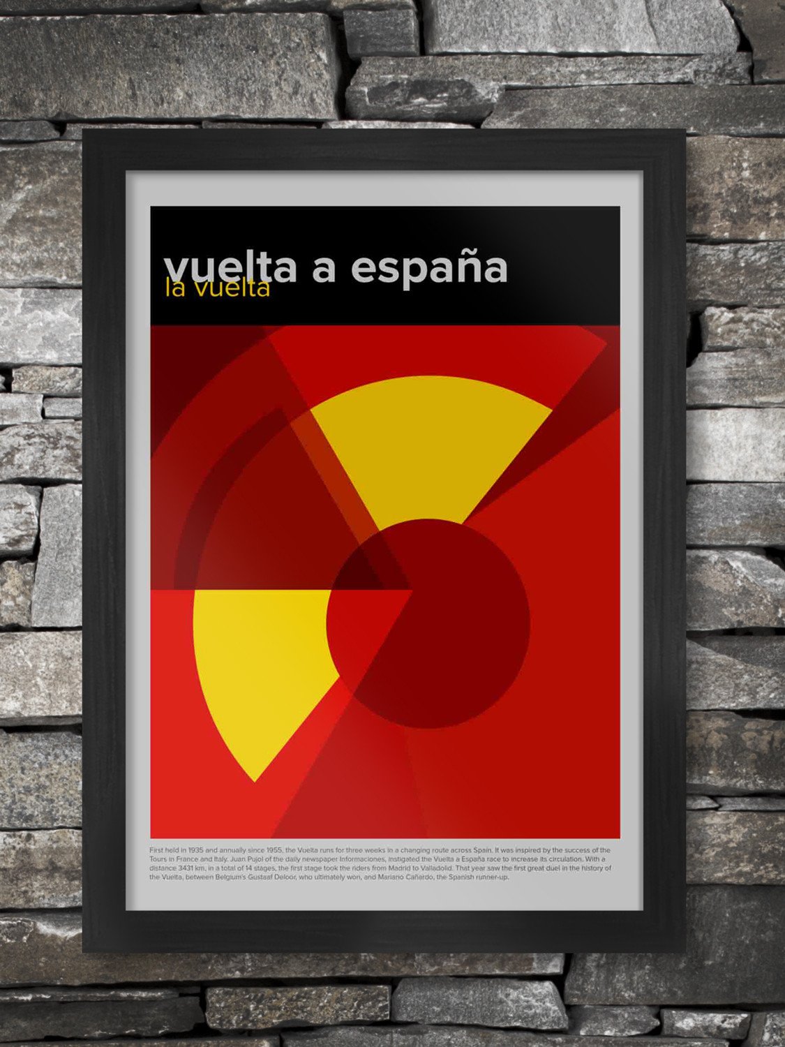 Vuelta a España - Geometric Styled Cycling Poster Print. The Vuelta, one of the big three Grand Tours.
