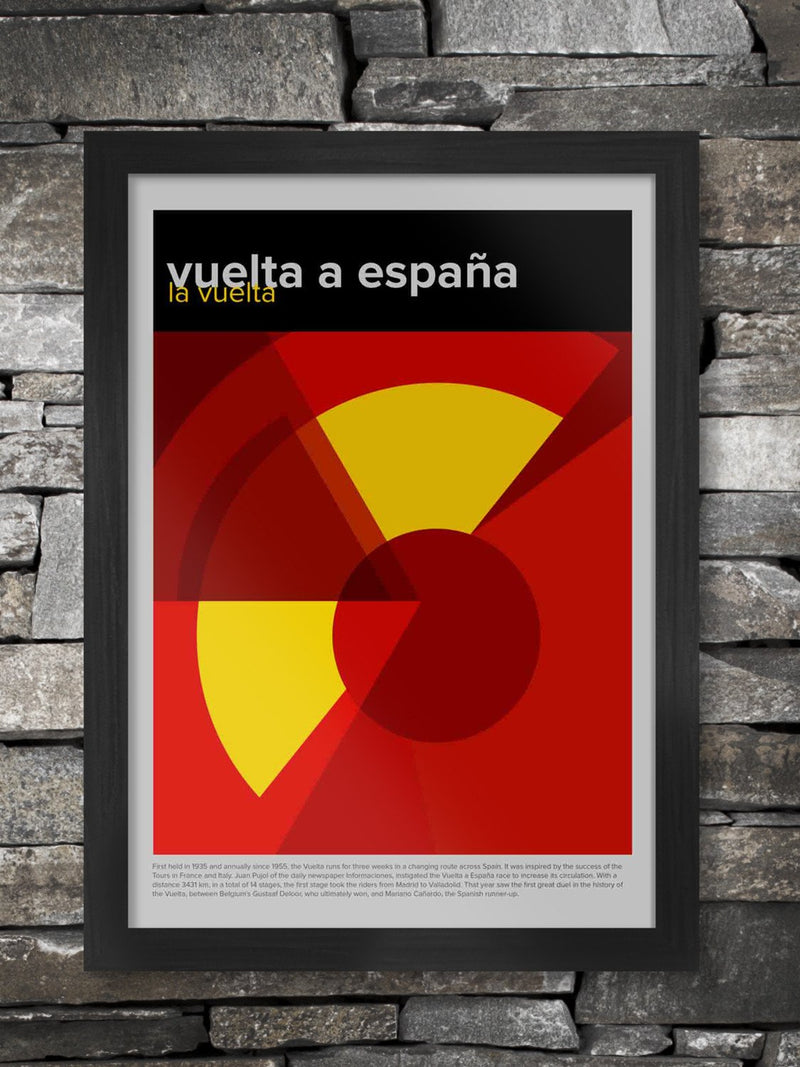 Vuelta a España - Geometric Styled Cycling Poster Print. The Vuelta, one of the big three Grand Tours.